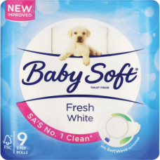 9'S BABY SOFT 2PLY FRESH WHITE 350SHT